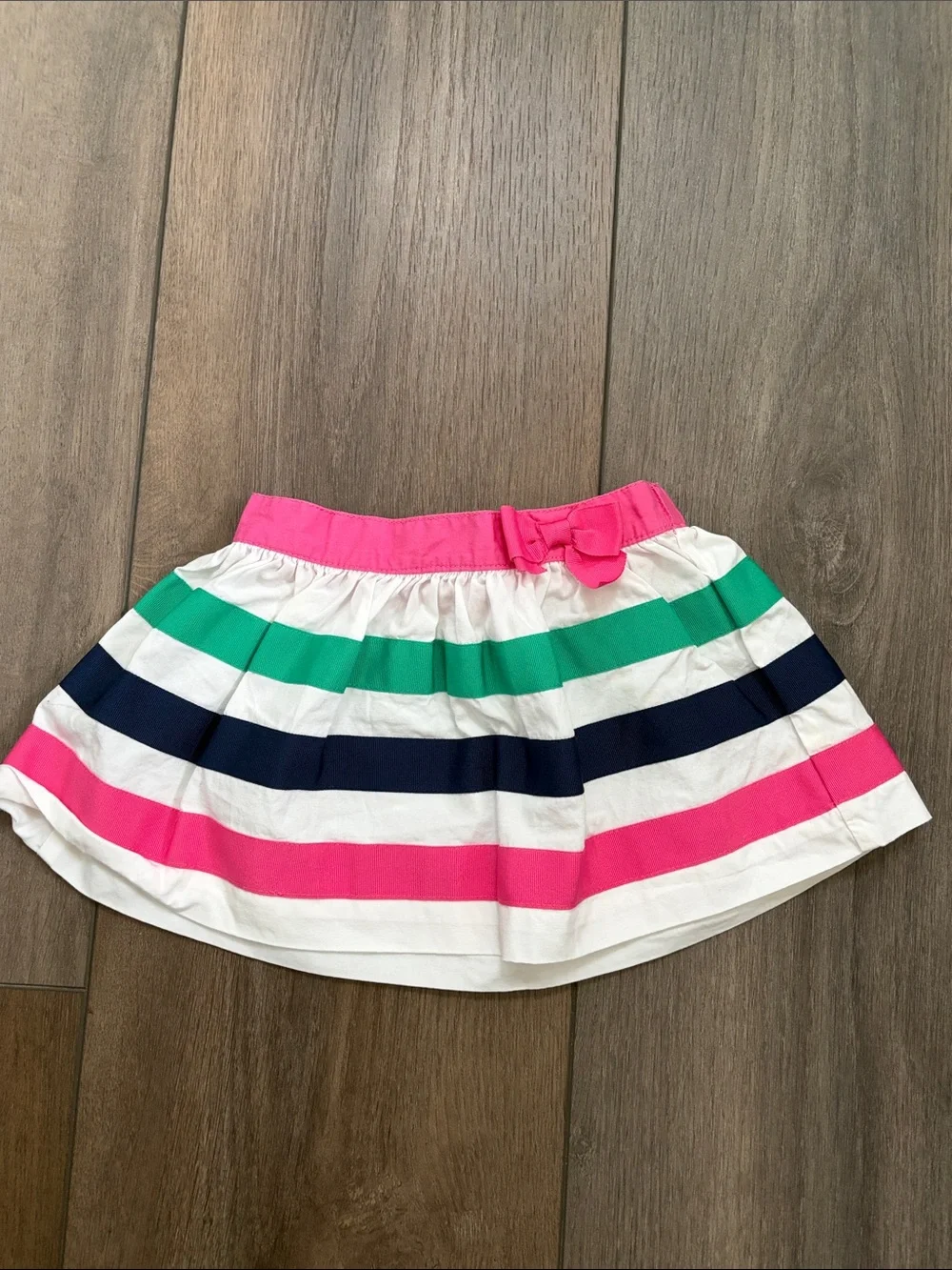 Gymboree Girls Striped Skirt in Pink, Green, Navy & White